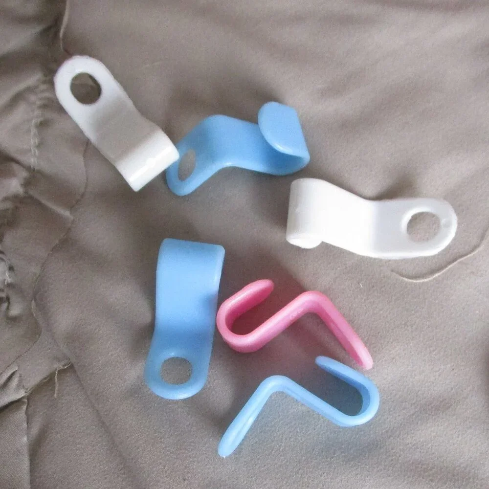 lot of plastic hangers